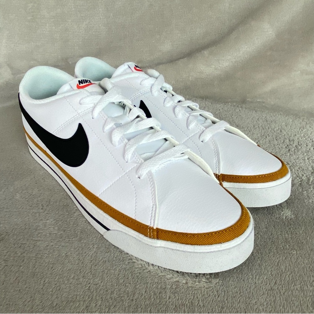 Nike Court Legacy Men's Sneaker Size 12 White Black Desert Ochre NEW